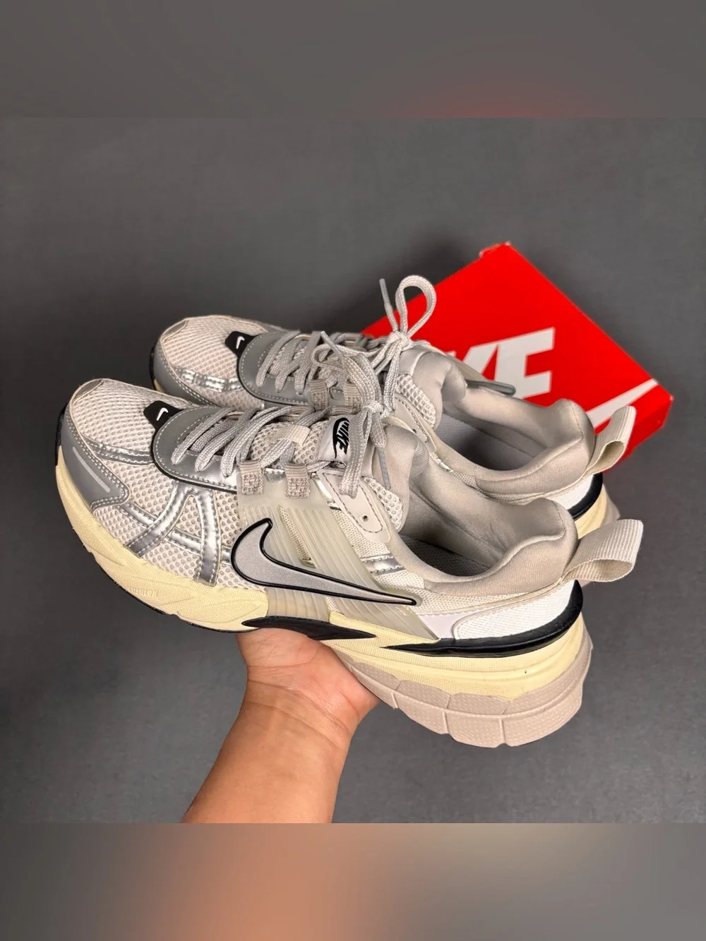 Nike V2K Run Summit White/ Metallic Silver Women’s Size 8.5